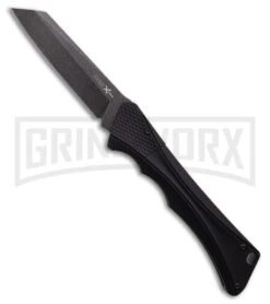 AKC Knives Shop -AKC Knives Shop AKC Smarty Automatic Knife Button Lock Black Aluminum Stonewash kc large