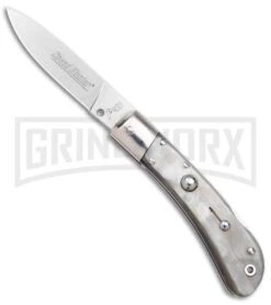 AKC Knives Shop -AKC Knives Shop AKC Speed Hunter Auto Italian Knife Dark Horn Polish BHQ 50883 jr large