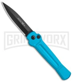 AKC Knives Shop -AKC Knives Shop AKC X treme Ace Auto Light Blue Black ACE LBLB BHQ 115396 jr large