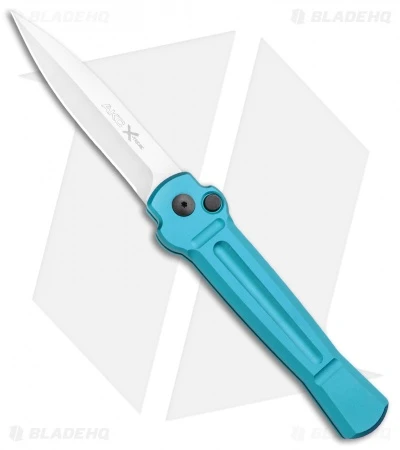 AKC X-treme Ace Automatic Knife Light Blue (3.6" Satin) -AKC Knives Shop AKC X treme Ace Auto Light Blue Satin BHQ 105418 jr