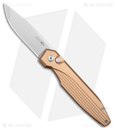 AKC X-treme Dandy Tan Aluminum Automatic Knife (3.1" Stonewash) -AKC Knives Shop AKC X treme Dandy Tan Aluminum Auto SW BHQ 176851 jr