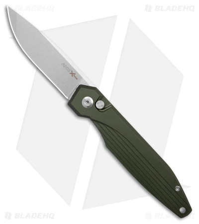 AKC X-treme Dandy Automatic Knife Green Aluminum (3.1" Satin) -AKC Knives Shop AKC Xtreme Dandy Green Aluminum AK Satin BHQ 174570 td